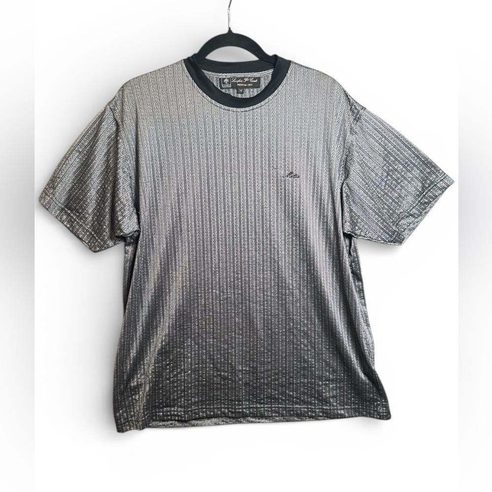 Cerruti 1881 Prestige 130’s Knit Tee EU 50 US Large Gray‎ Ribbed Top